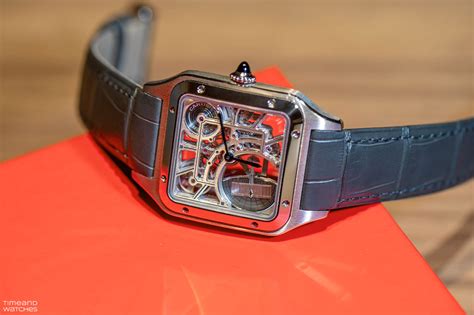 cartier santos 100 rubber replica|cartier santos dumont skeleton watch.